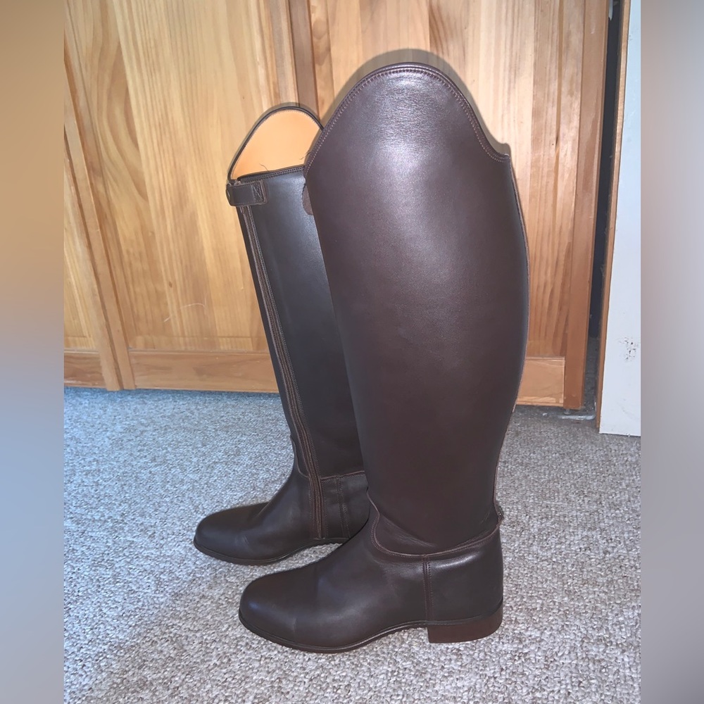 CUSTOM VOGEL BOWERY DRESS BOOTS BROWN CALFSKIN fully Lined Zippers Olympic Tops